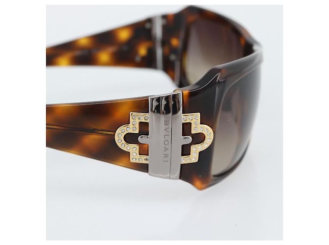 Bulgari Gafas de sol BVLGARI de plástico marrón oro Auth BA14044 Castaño Dorado - vista 4