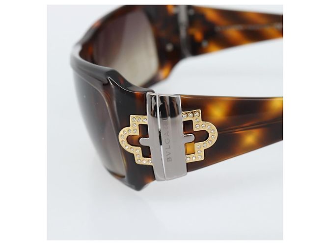 Bulgari Gafas de sol BVLGARI de plástico marrón oro Auth BA14044 Castaño Dorado - vista 6