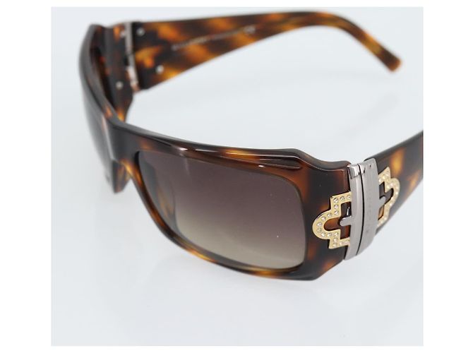 Bulgari Gafas de sol BVLGARI de plástico marrón oro Auth BA14044 Castaño Dorado - vista 8