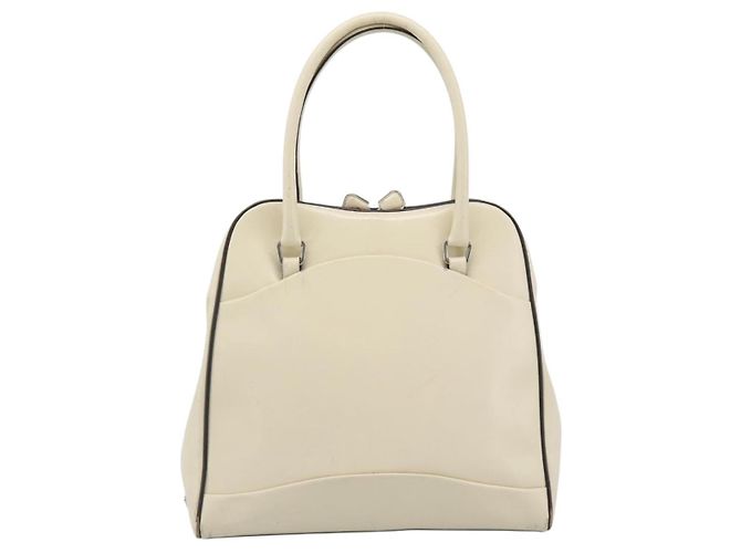 PRADA Tote Bag Leder Beige Silber Auth ka5123 - Ansicht 13
