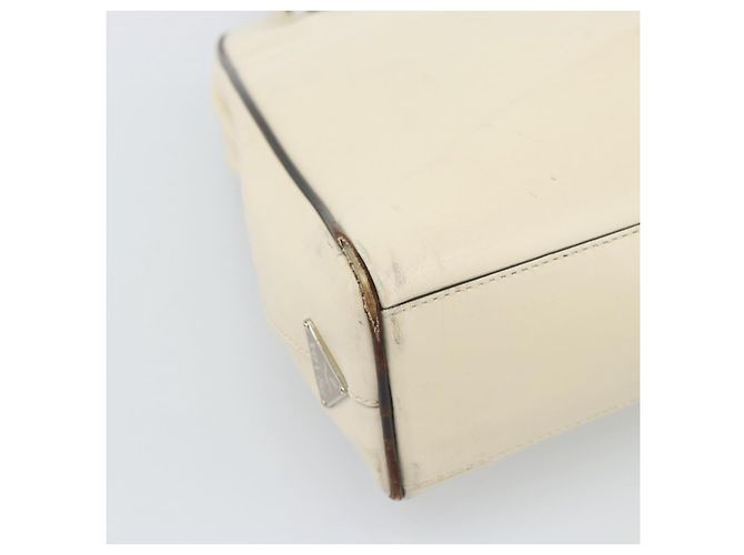 PRADA Tote Bag Leder Beige Silber Auth ka5123 - Ansicht 15