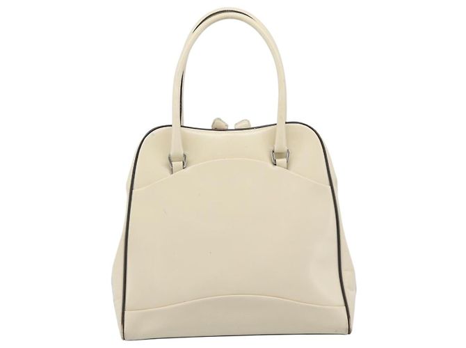 PRADA Tote Bag Leder Beige Silber Auth ka5123 - Ansicht 2