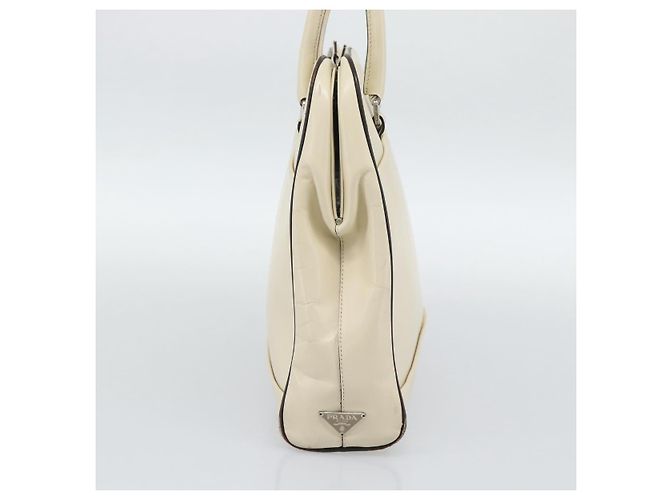 PRADA Tote Bag Leder Beige Silber Auth ka5123 - Ansicht 3