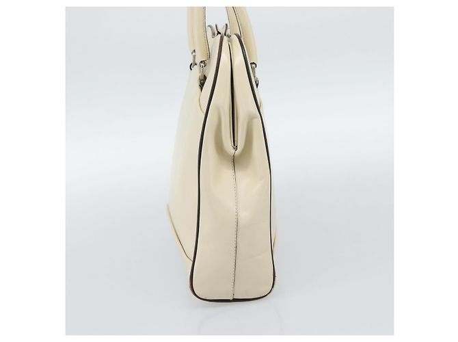 PRADA Tote Bag Leder Beige Silber Auth ka5123 - Ansicht 4