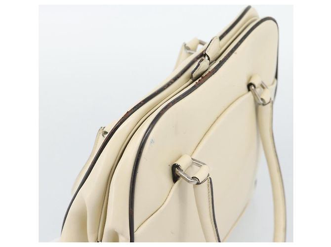 PRADA Tote Bag Leder Beige Silber Auth ka5123 - Ansicht 6
