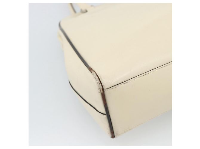 PRADA Tote Bag Leder Beige Silber Auth ka5123 - Ansicht 9