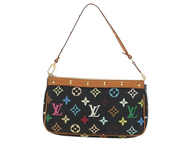 LOUIS VUITTON Pochette Accessoires Multicolor Black M92648 Auth BA13769V Nero - vista 13