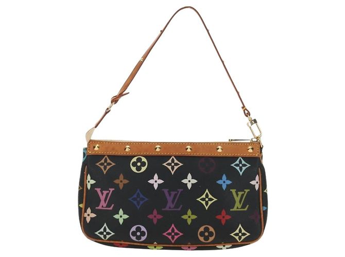 LOUIS VUITTON Pochette Accessoires Multicolor Black M92648 Auth BA13769V Nero - vista 2