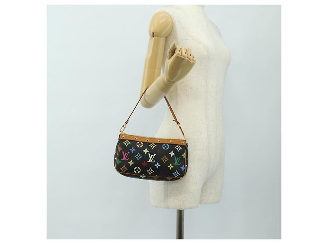 LOUIS VUITTON Pochette Accessoires Multicolor Black M92648 Auth BA13769V Nero - vista 24