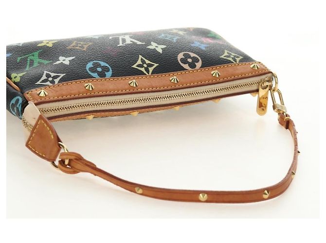 LOUIS VUITTON Pochette Accessoires Multicolor Black M92648 Auth BA13769V Nero - vista 6