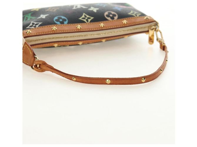 LOUIS VUITTON Pochette Accessoires Multicolor Black M92648 Auth BA13769V Nero - vista 7