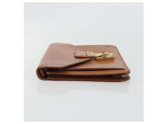 Clutch LOUIS VUITTON Epi Sellier Dragonne Zipang Gold M52618 LV Auth BA13919 - vista 4