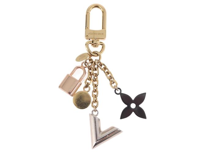 LOUIS VUITTON Portachiavi CaleidoV Metallo Oro Argento M67377 LV Auth 191624M - vista 7