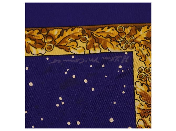 Hermès HERMES Carré 90 Foulard "Souvenirs de Paris" Seta Blu Beige Auth 191677 - vista 11