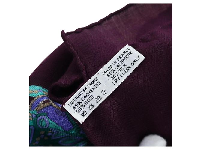 Hermès HERMES Carre 140 Scarf "Le Paradis du Ray" Cashmere Navy Auth hk3922M Blu navy - vista 12