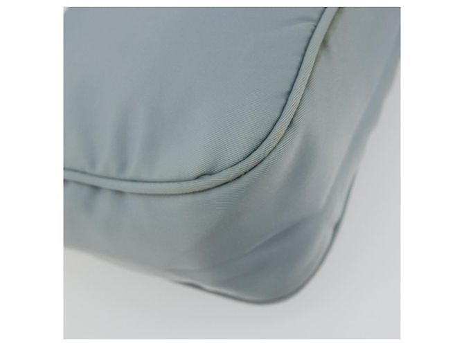 PRADA Hand Pouch Nylon Hellblau Silber Auth BA14013A - Ansicht 16