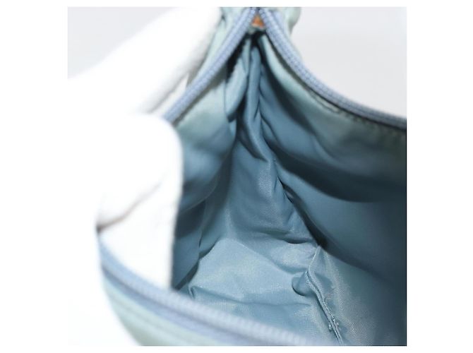 PRADA Hand Pouch Nylon Hellblau Silber Auth BA14013A - Ansicht 19