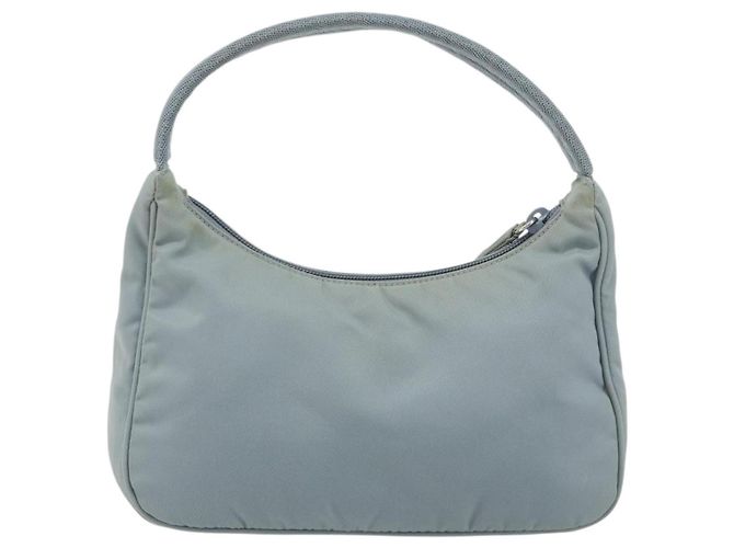 PRADA Hand Pouch Nylon Hellblau Silber Auth BA14013A - Ansicht 2