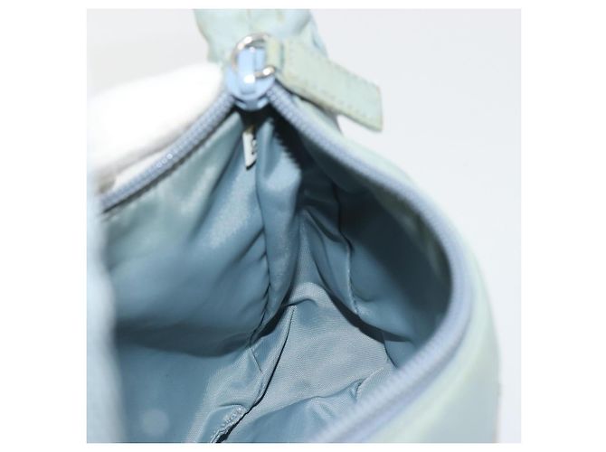 PRADA Hand Pouch Nylon Hellblau Silber Auth BA14013A - Ansicht 20