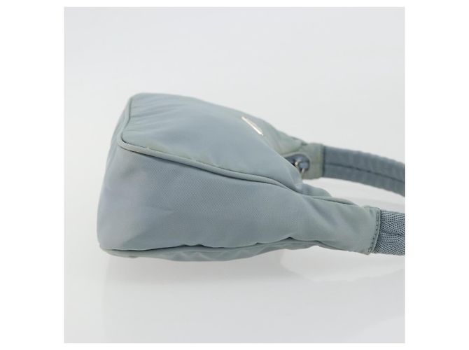 PRADA Hand Pouch Nylon Hellblau Silber Auth BA14013A - Ansicht 3