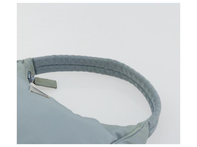 PRADA Hand Pouch Nylon Hellblau Silber Auth BA14013A - Ansicht 8