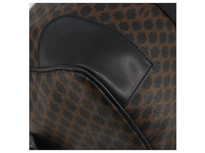 Céline Borsa Boston CELINE Macadam Canvas PVC Pelle Nera Oro Auth 189541A Nero D'oro - vista 17