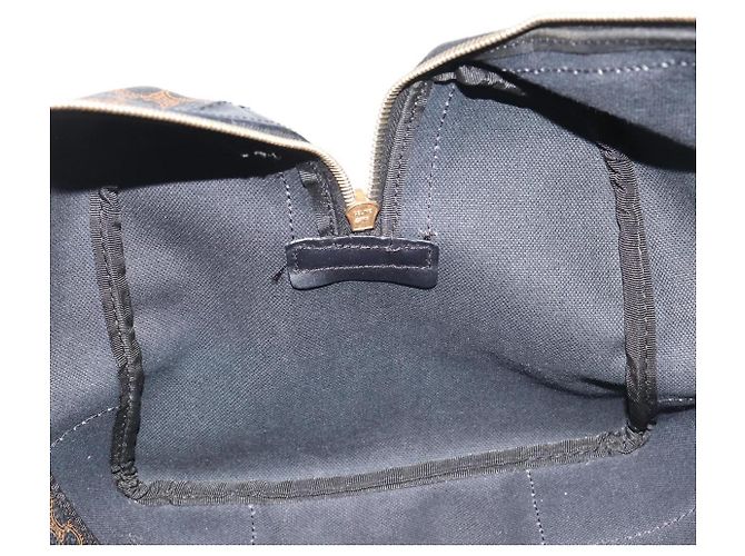 Céline Borsa Boston CELINE Macadam Canvas PVC Pelle Nera Oro Auth 189541A Nero D'oro - vista 22