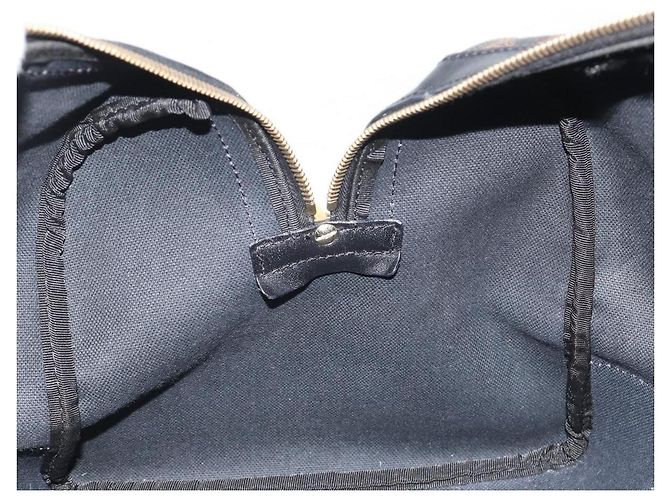 Céline Borsa Boston CELINE Macadam Canvas PVC Pelle Nera Oro Auth 189541A Nero D'oro - vista 23