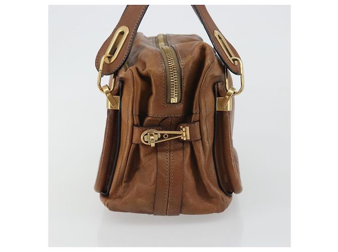 Chloé Borsa Chloe Paraty in pelle marrone oro Auth bs35996 D'oro - vista 3