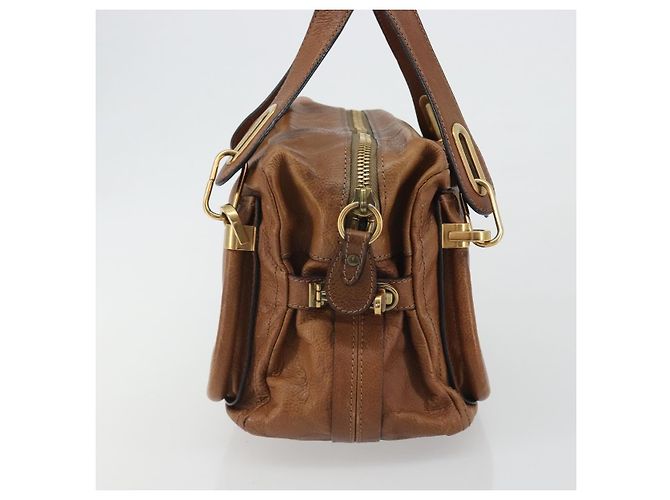 Chloé Borsa Chloe Paraty in pelle marrone oro Auth bs35996 D'oro - vista 4
