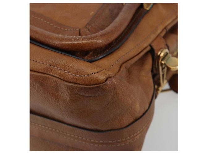 Chloé Borsa Chloe Paraty in pelle marrone oro Auth bs35996 D'oro - vista 9