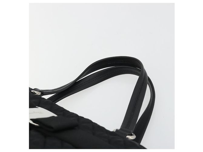 Borsa a mano Salvatore Ferragamo in nylon nero e argento Autentica gh2165A - vista 8