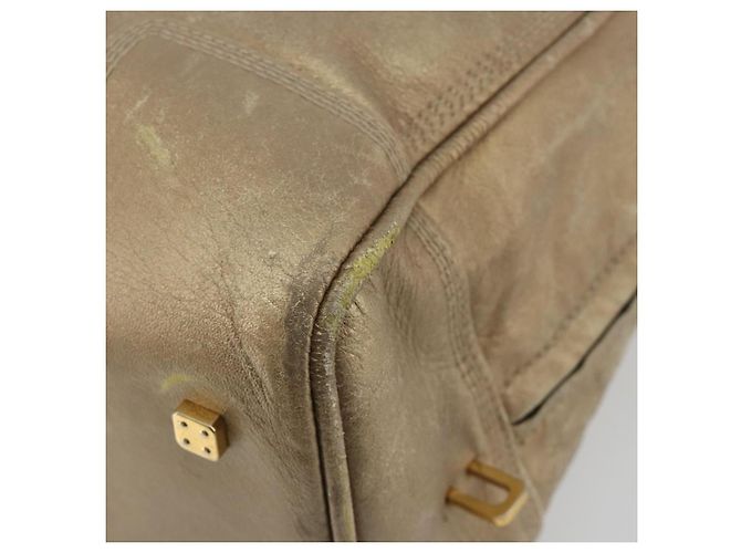 Borsa LOEWE Anagram Amazona 36 in Pelle Oro Autentica 190941 D'oro - vista 16