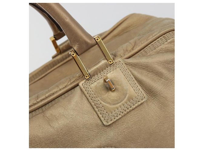 Borsa LOEWE Anagram Amazona 36 in Pelle Oro Autentica 190941 D'oro - vista 17