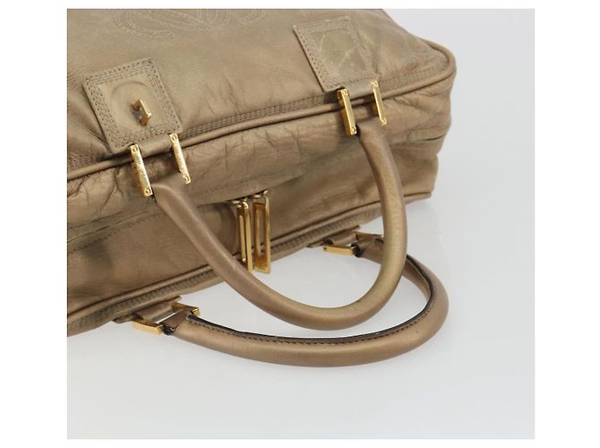 Borsa LOEWE Anagram Amazona 36 in Pelle Oro Autentica 190941 D'oro - vista 7