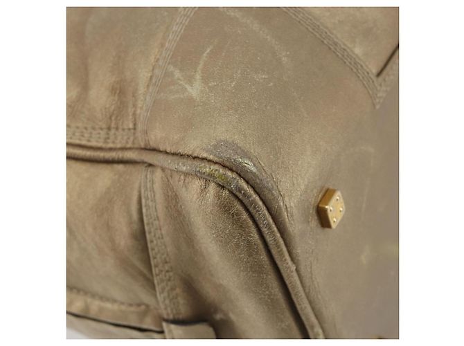 Borsa LOEWE Anagram Amazona 36 in Pelle Oro Autentica 190941 D'oro - vista 9