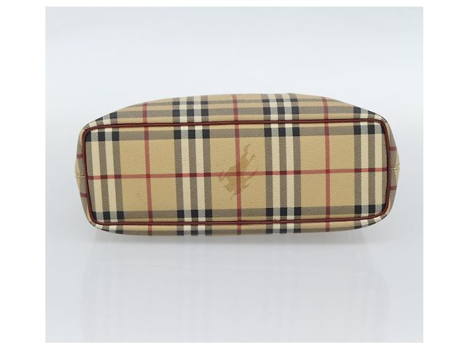 BURBERRY Nova Check Handtas aus PVC Beige Silver Auth 190798A Silber - Ansicht 5