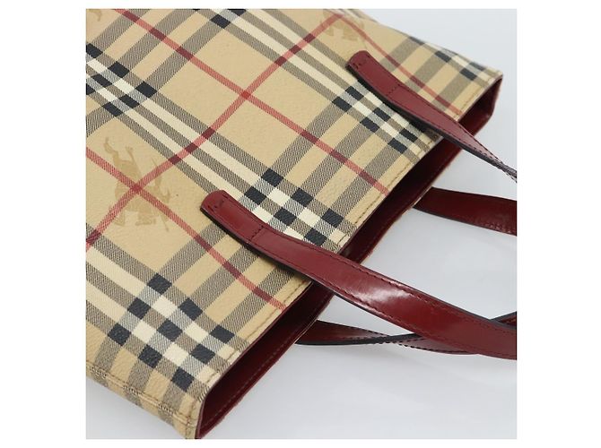 BURBERRY Nova Check Handtas aus PVC Beige Silver Auth 190798A Silber - Ansicht 6