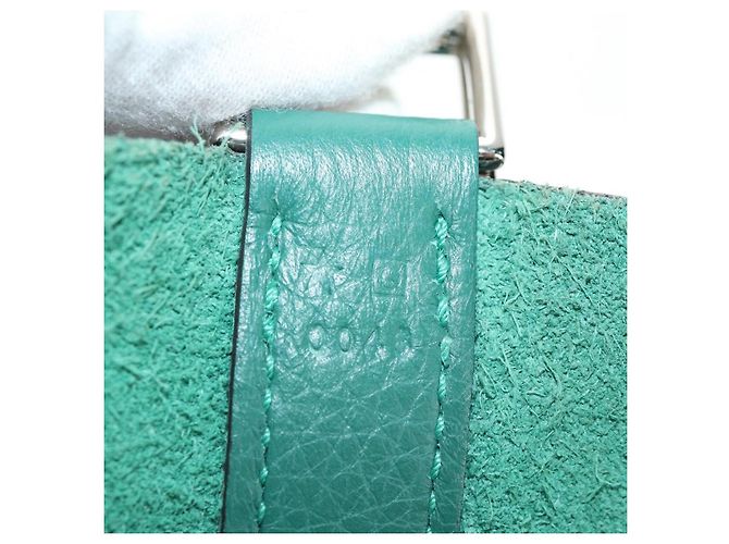 Hermès Borsa HERMES Picotan Lock GM in Taurillon Clemence Verde Argento Autentica 190070SAM - vista 12