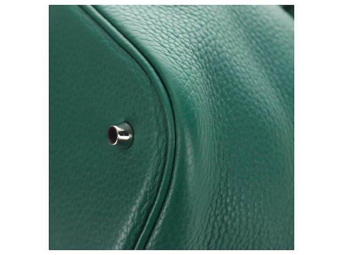 Hermès Borsa HERMES Picotan Lock GM in Taurillon Clemence Verde Argento Autentica 190070SAM - vista 14