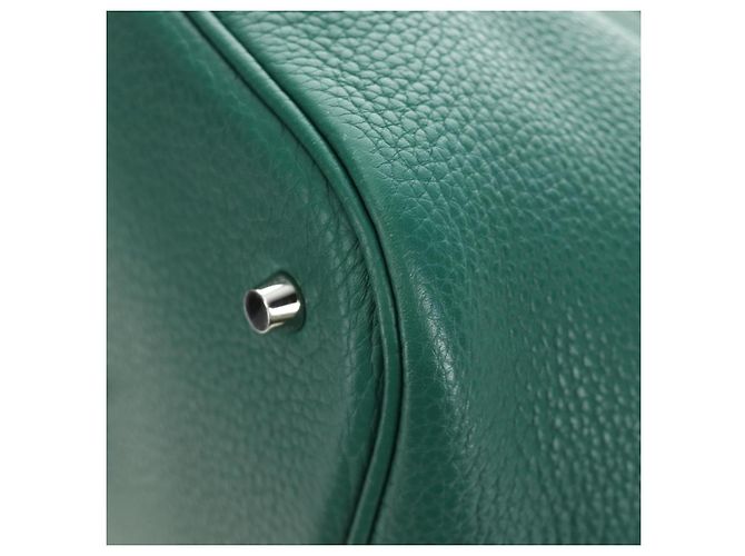 Hermès Borsa HERMES Picotan Lock GM in Taurillon Clemence Verde Argento Autentica 190070SAM - vista 16