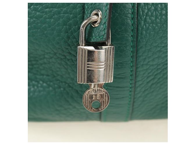 Hermès Borsa HERMES Picotan Lock GM in Taurillon Clemence Verde Argento Autentica 190070SAM - vista 18