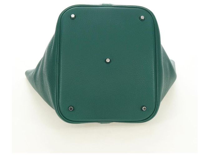 Hermès Borsa HERMES Picotan Lock GM in Taurillon Clemence Verde Argento Autentica 190070SAM - vista 5