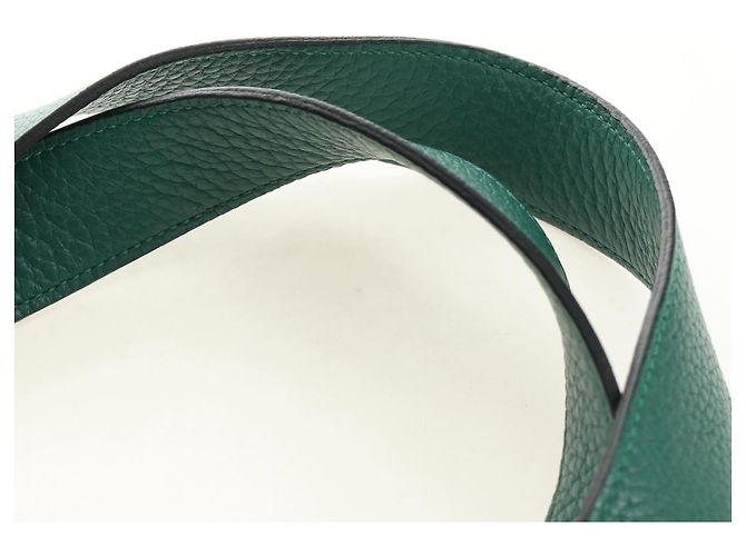 Hermès Borsa HERMES Picotan Lock GM in Taurillon Clemence Verde Argento Autentica 190070SAM - vista 8