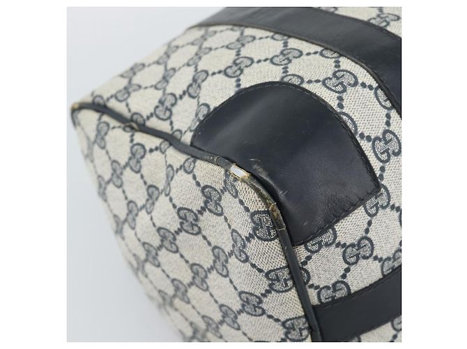 Borsa Boston GUCCI GG Supreme Sherry Line Navy Gold Auth 190835 D'oro Blu navy - vista 15
