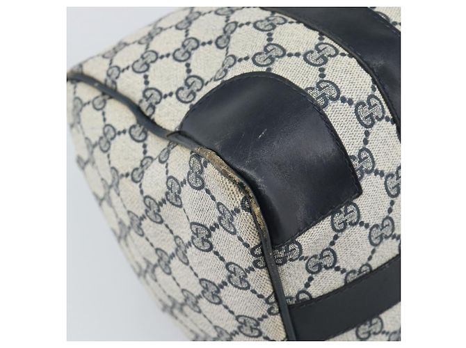 Borsa Boston GUCCI GG Supreme Sherry Line Navy Gold Auth 190835 D'oro Blu navy - vista 17