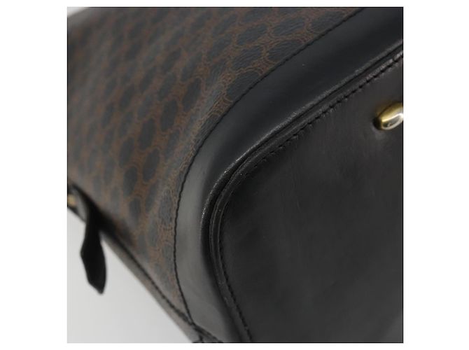 Céline Borsa CELINE Macadam Canvas PVC Pelle Nera Oro Auth mr2677 Nero D'oro - vista 15