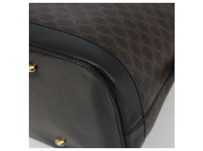 Céline Borsa CELINE Macadam Canvas PVC Pelle Nera Oro Auth mr2677 Nero D'oro - vista 16