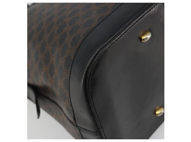 Céline Borsa CELINE Macadam Canvas PVC Pelle Nera Oro Auth mr2677 Nero D'oro - vista 17