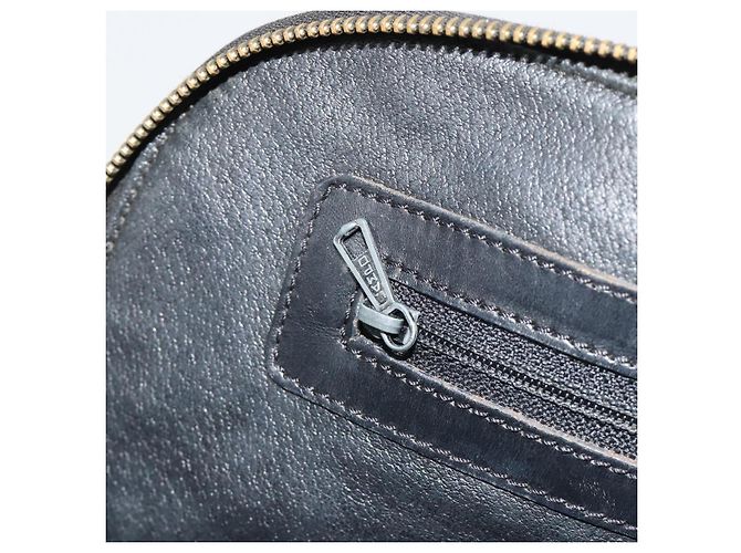 Céline Borsa CELINE Macadam Canvas PVC Pelle Nera Oro Auth mr2677 Nero D'oro - vista 21